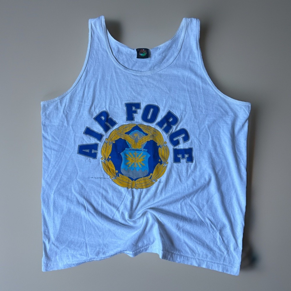 Vintage 1988 United State Air Force Tank Top Shirt Men's XL White PM Kibler USAF